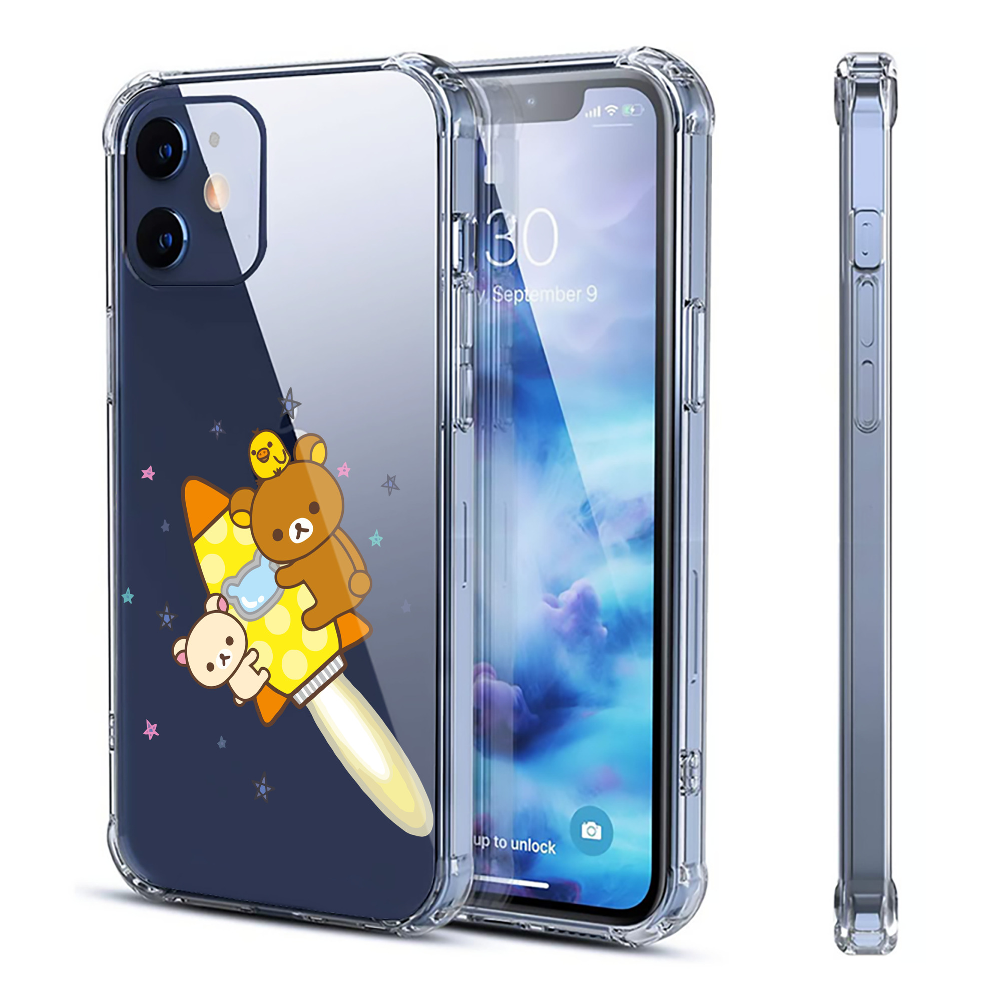 （画像用） リラックマ リラックマ キイロイトリ Rilakkuma Korilakkuma Kiiroitori 【iPhone 12シリーズ対応】透明スマホケース（クリアソフトケース）